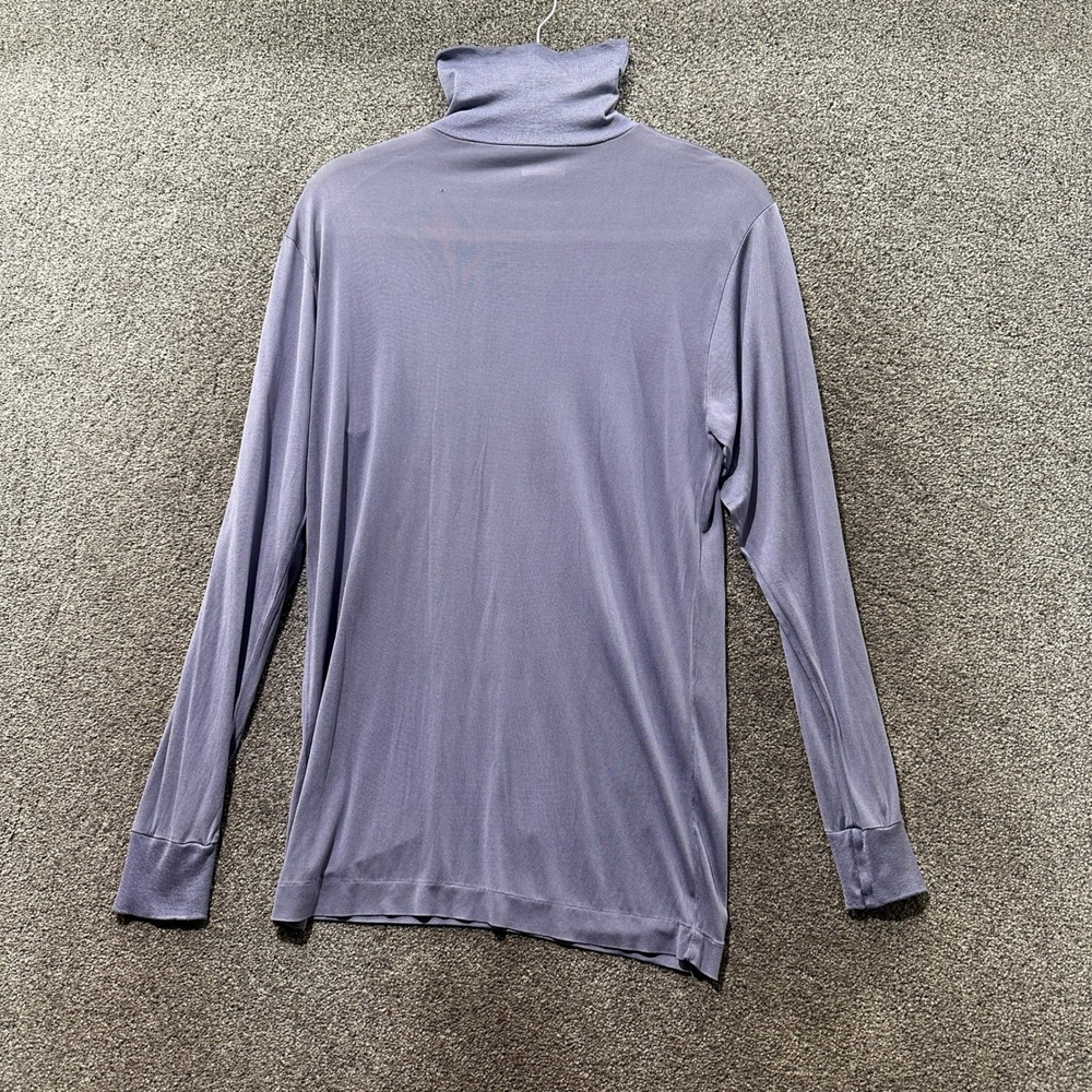 VTG LL Bean 100% Silk Base Layer Turtleneck Top Women Large Tall Purple